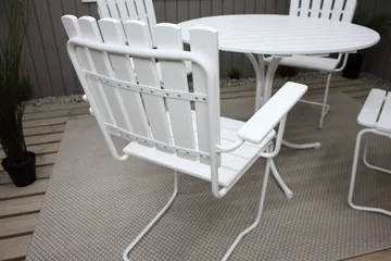 Vaxholm Spisegruppe Rund 100 cm + 4 Stoler Hvit - Hagemøbler - Hagegruppe - Spisegrupper hage