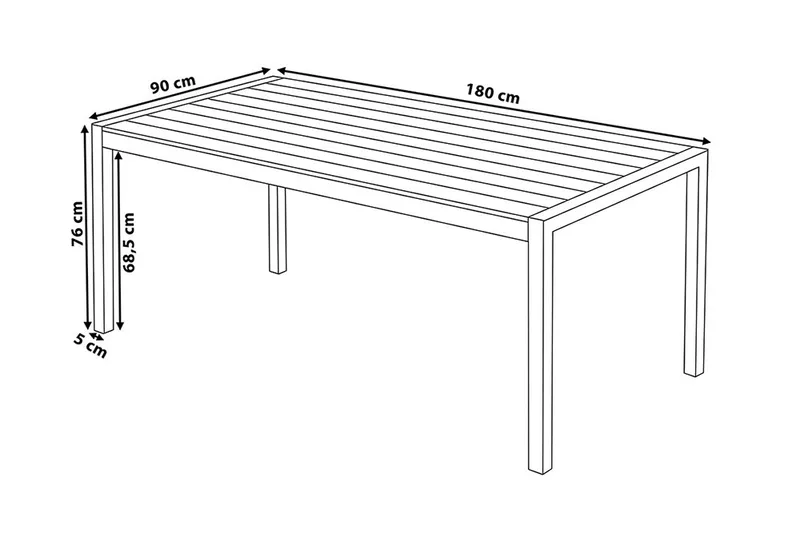 Vernio Spisegruppe - Hvit - Hagemøbler - Hagegruppe - Spisegrupper hage