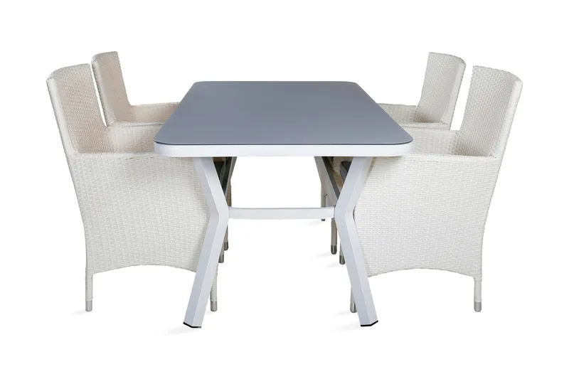 Virya Spisegruppe 160cm + 4 Malin Karmstoler, Svart/Gul