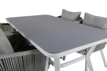Virya Spisegruppe 160cm + 4 Spisestoler - Svart/Natur - Hagemøbler - Hagegruppe - Spisegrupper hage