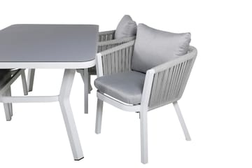 Virya Spisegruppe 160cm + 4 Spisestoler - Svart/Natur - Hagemøbler - Hagegruppe - Spisegrupper hage