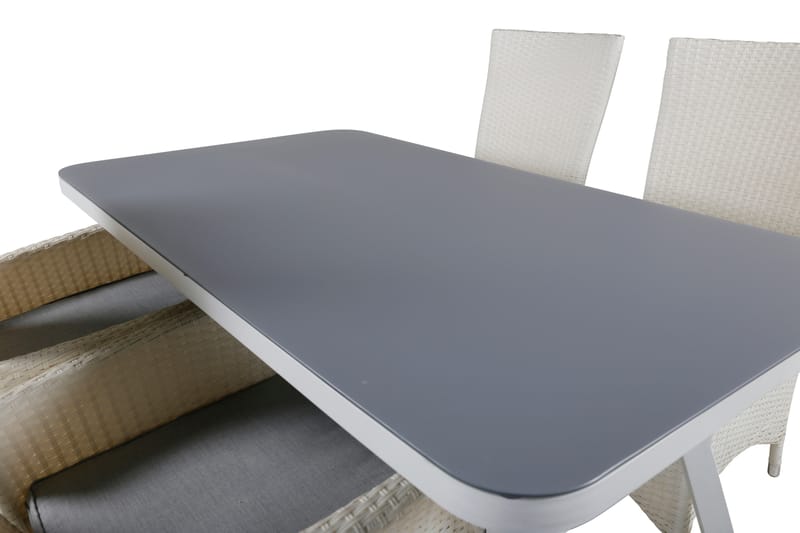 Virya Spisegruppe 160cm + 4 Padova Reclinerstoler - Svart/Natur - Hagemøbler - Hagegruppe - Spisegrupper hage
