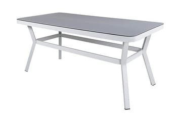 Virya Spisegruppe 160cm + 6 Albany Posisjonsstoler - Hvit/Grå - Hagemøbler - Hagegruppe - Spisegrupper hage