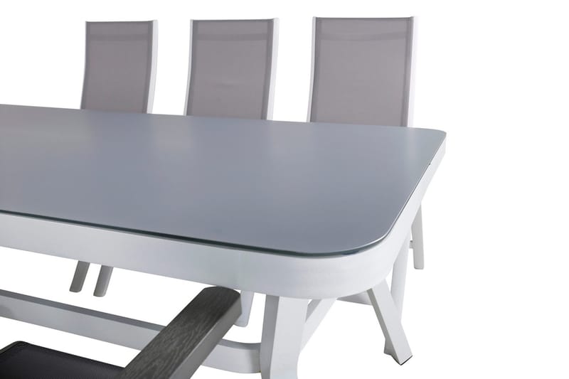 Virya Spisegruppe 160cm + 6 Albany Posisjonsstoler - Svart - Hagemøbler - Hagegruppe - Spisegrupper hage