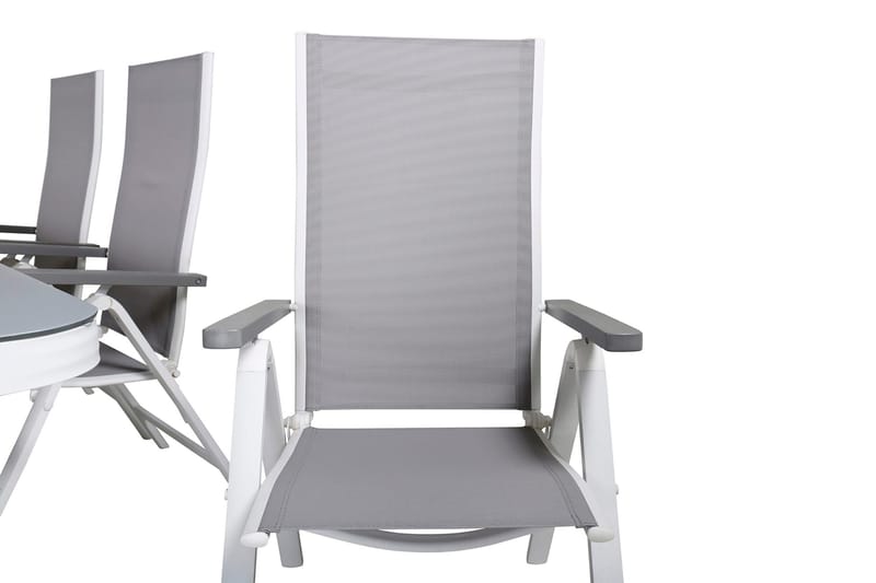 Virya Spisegruppe 160cm + 6 Albany Posisjonsstoler - Svart - Hagemøbler - Hagegruppe - Spisegrupper hage