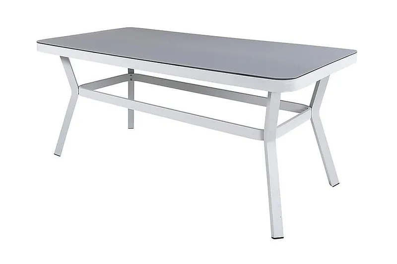 Virya Spisegruppe 160cm + 6 Albany Posisjonsstoler - Hvit/Grå - Hagemøbler - Hagegruppe - Spisegrupper hage