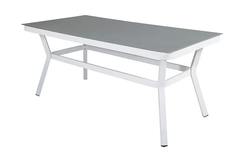 Virya Spisegruppe 160cm + 6 Albany Posisjonsstoler - Hvit/Grå - Hagemøbler - Hagegruppe - Spisegrupper hage