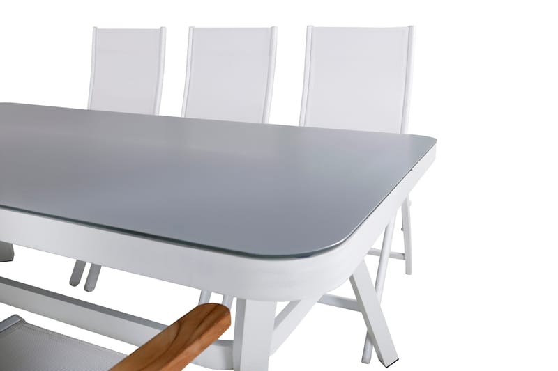Virya Spisegruppe 160cm + 6 Panama Posisjonsstoler - Svart - Hagemøbler - Hagegruppe - Spisegrupper hage