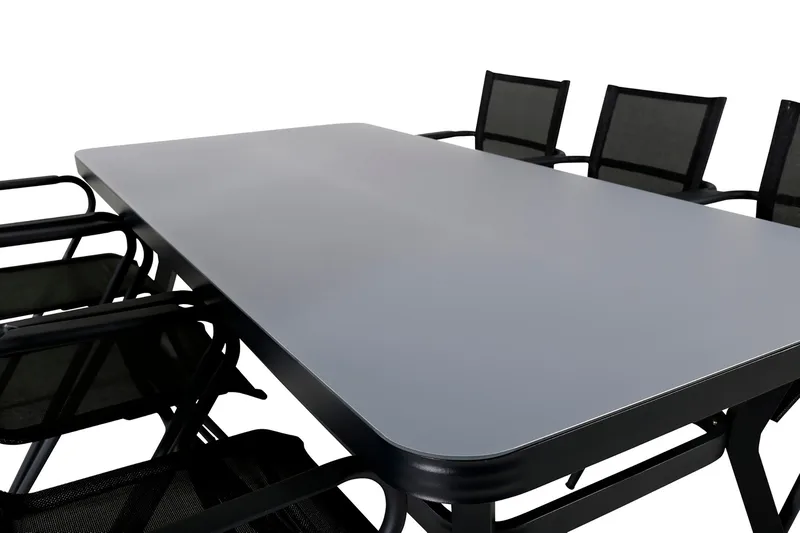 Virya Spisegruppe 200cm + 6 Alina Spisestoler - Brun/Hvit - Hagemøbler - Hagegruppe - Spisegrupper hage