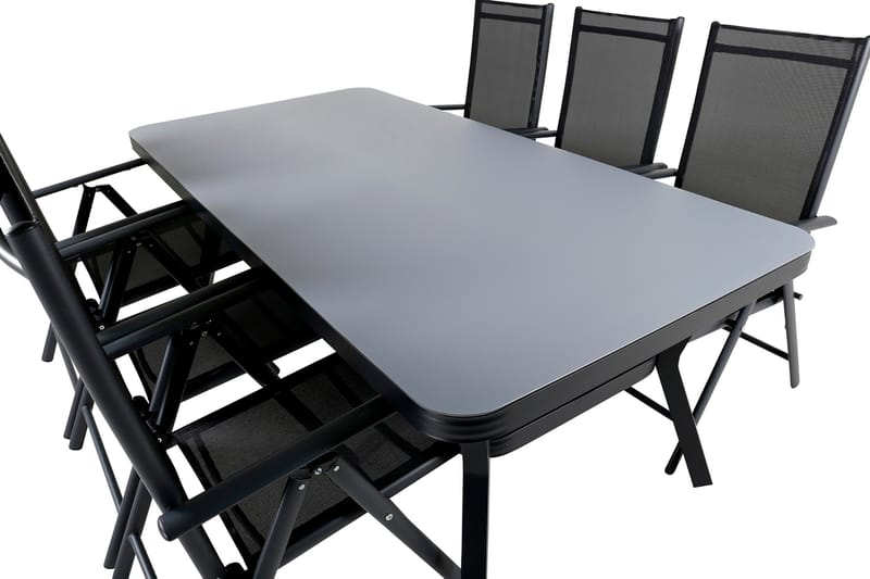 Virya Spisegruppe 200cm + 6 Break Posisjonsstoler - Brun/Hvit - Hagemøbler - Hagegruppe - Spisegrupper hage
