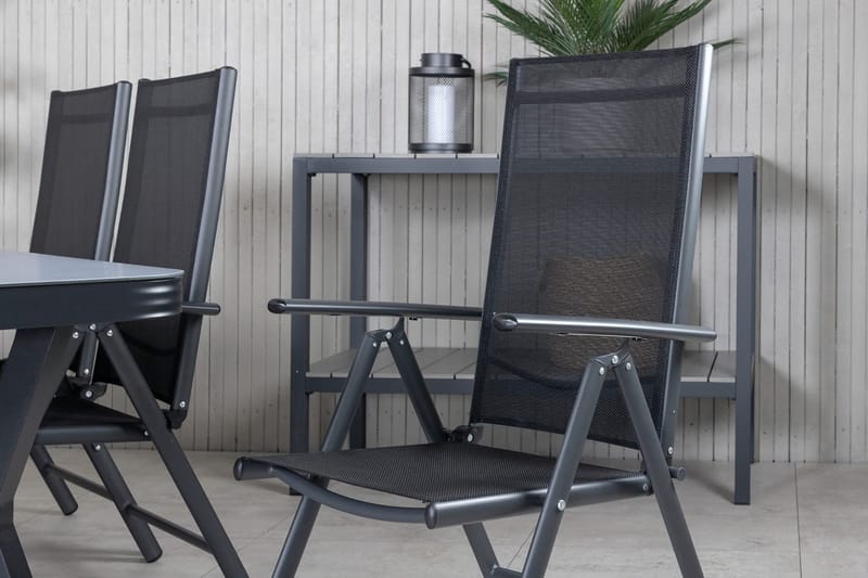 Virya Spisegruppe 200cm + 6 Break Posisjonsstoler - Brun/Hvit - Hagemøbler - Hagegruppe - Spisegrupper hage