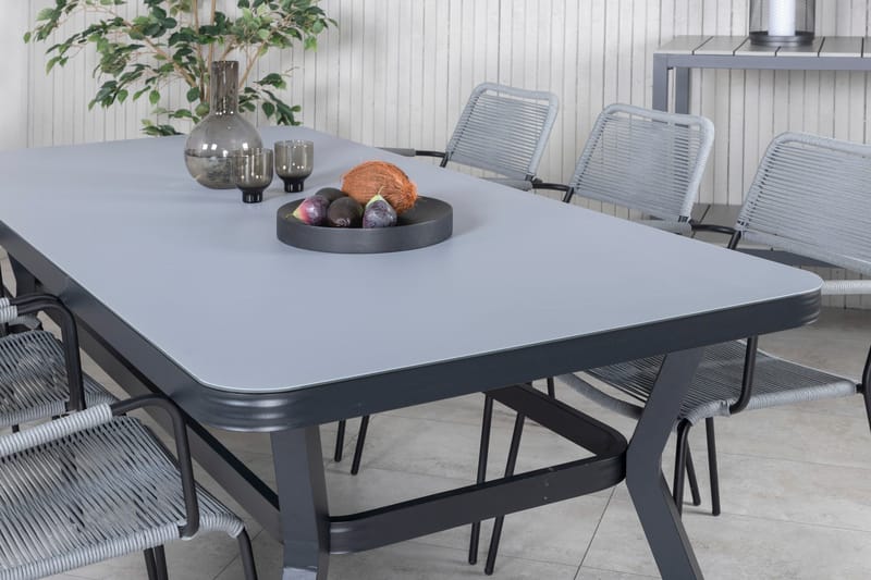 Virya Spisegruppe 200cm + 6 Lindos Karmstoler - Hvit - Hagemøbler - Hagegruppe - Spisegrupper hage