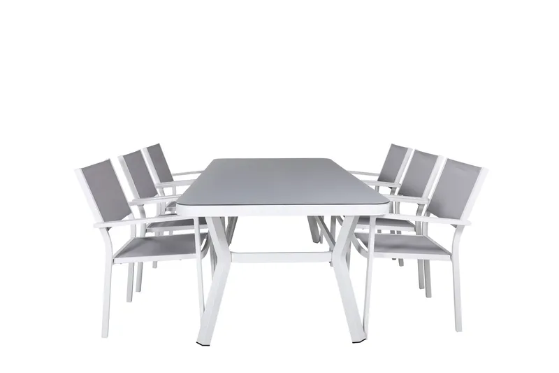 Virya Spisegruppe 200cm+6 Copacabana Stablebare Stoler Hvit/, Venture Home