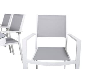 Virya Spisegruppe 200cm+6 Copacabana Stablebare Stoler Hvit/ - Venture Home - Hagemøbler - Hagegruppe - Spisegrupper hage