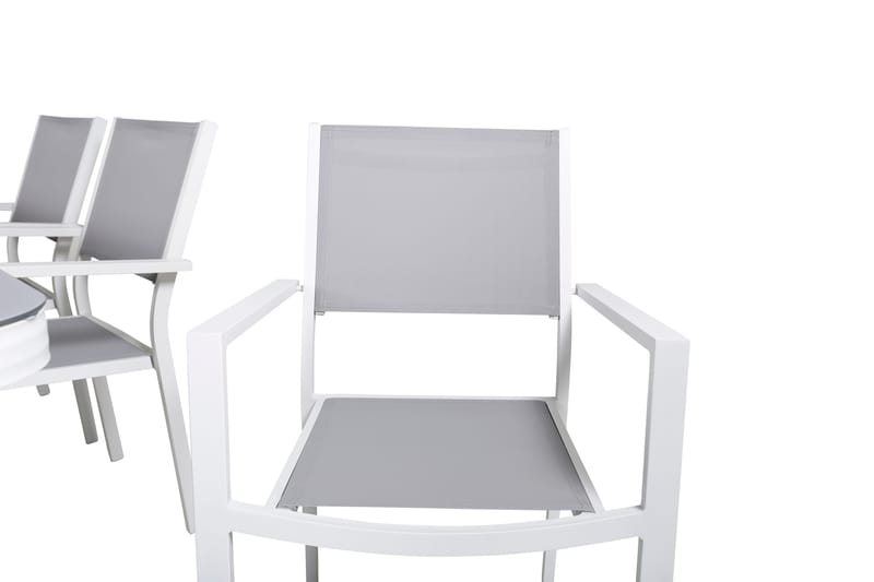 Virya Spisegruppe 200cm+6 Copacabana Stablebare Stoler Hvit/ - Venture Home - Hagemøbler - Hagegruppe - Spisegrupper hage