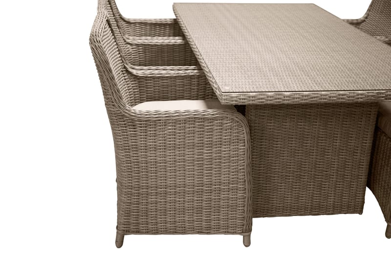 Wembley Spisegruppe 200cm + 6 Spisestoler - Natur/Brun - Hagemøbler - Hagegruppe - Spisegrupper hage