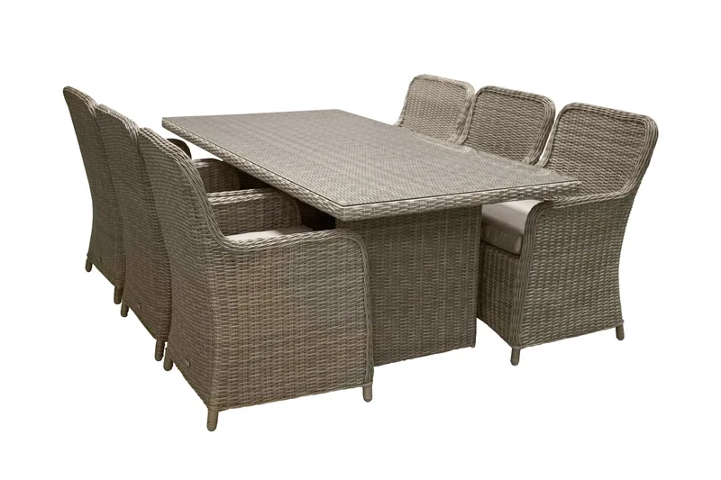 Wembley Spisegruppe 200cm + 6 Spisestoler - Natur/Brun - Hagemøbler - Hagegruppe - Spisegrupper hage