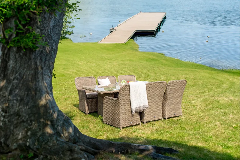 Wembley Spisegruppe 200cm + 6 Spisestoler - Natur/Brun - Hagemøbler - Hagegruppe - Spisegrupper hage