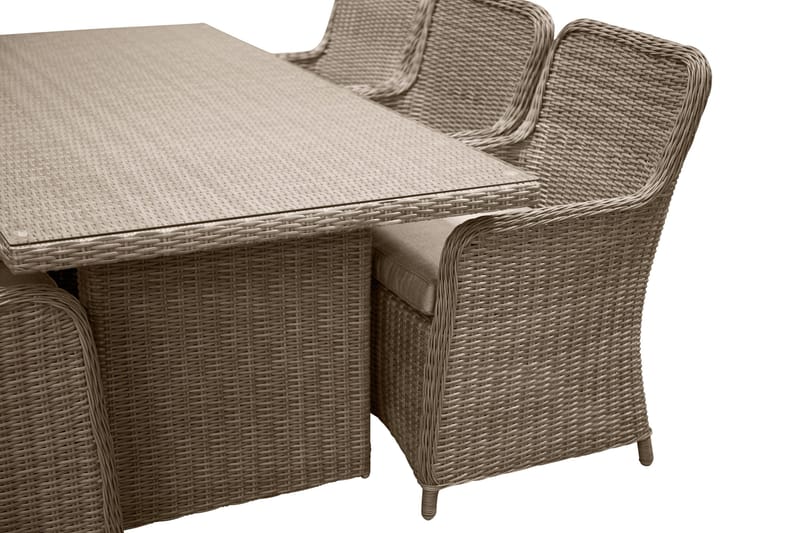 Wembley Spisegruppe 200cm + 6 Spisestoler - Natur/Brun - Hagemøbler - Hagegruppe - Spisegrupper hage