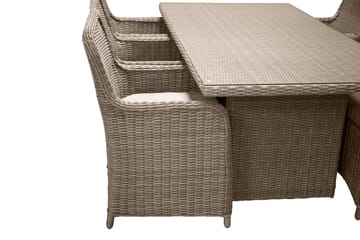 Wembley Spisegruppe 200cm + 6 Spisestoler - Natur/Brun - Hagemøbler - Hagegruppe - Spisegrupper hage