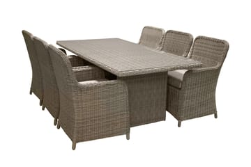 Wembley Spisegruppe 200cm + 6 Spisestoler - Natur/Brun - Hagemøbler - Hagegruppe - Spisegrupper hage