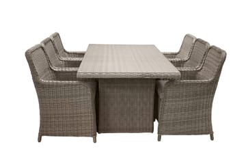 Wembley Spisegruppe 200cm + 6 Spisestoler - Natur/Brun - Hagemøbler - Hagegruppe - Spisegrupper hage