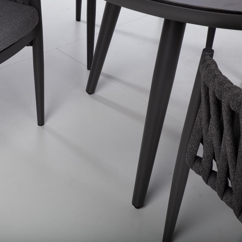 Hagemøbelsett HOME4YOU Bristol bord og 4 stoler - Grå - Hagemøbler - Hagegruppe - Spisegrupper hage