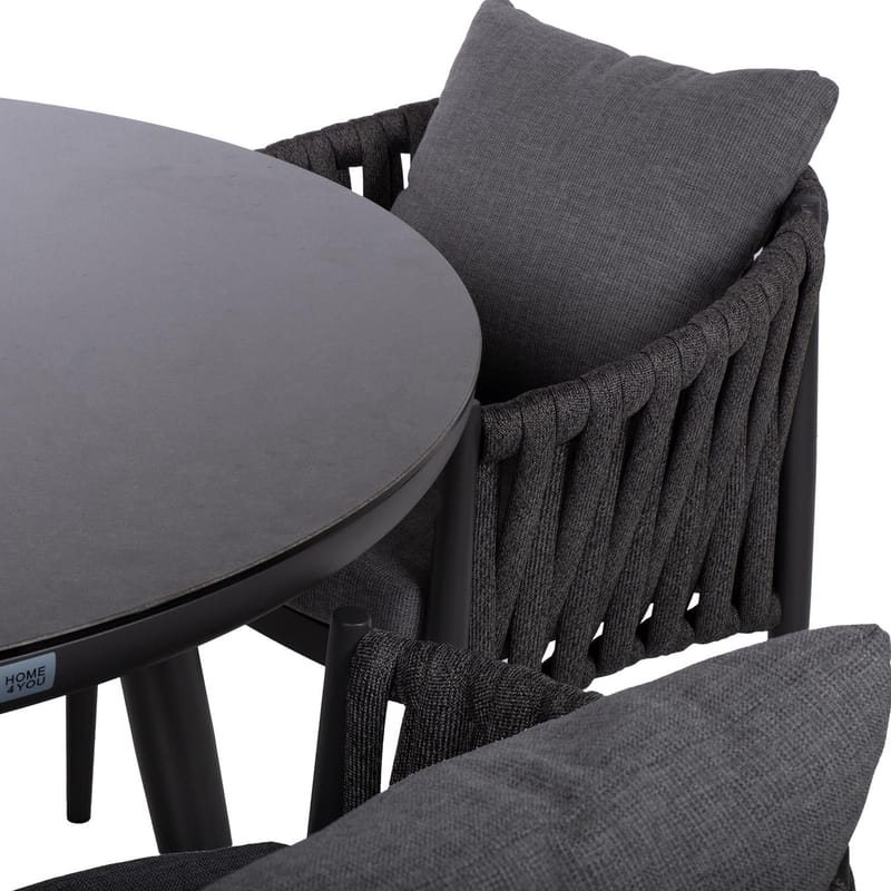 Hagemøbelsett HOME4YOU Bristol bord og 4 stoler - Grå - Hagemøbler - Hagegruppe - Spisegrupper hage