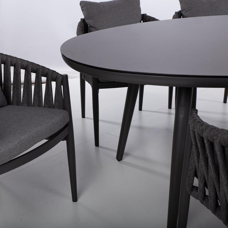 Hagemøbelsett HOME4YOU Bristol bord og 6 stoler - Grå - Hagemøbler - Hagegruppe - Spisegrupper hage