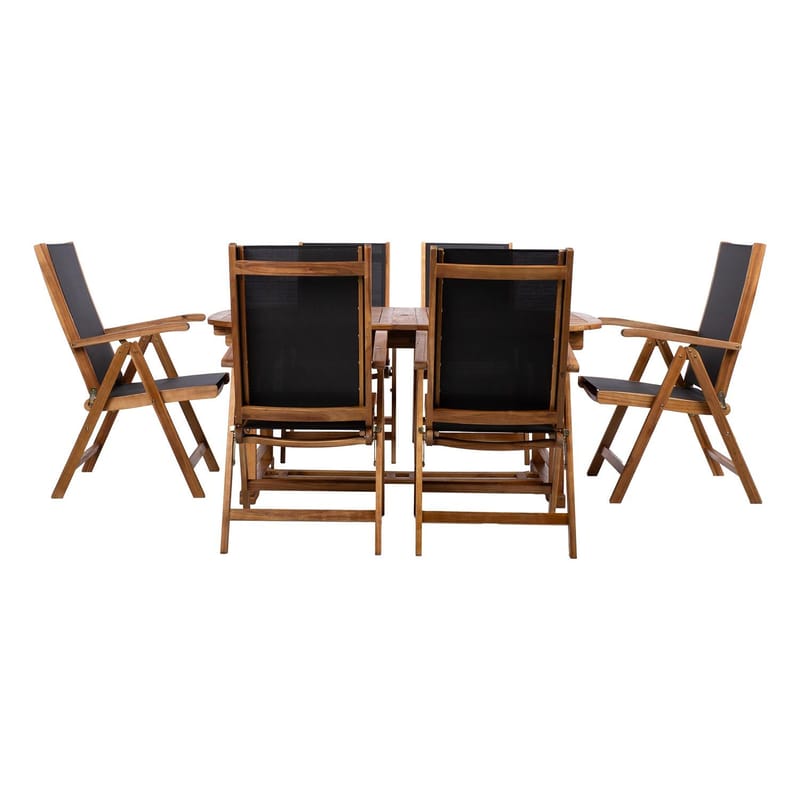Hagemøbelsett HOME4YOU Fabiola bord og 6 stoler - Brun - Hagemøbler - Hagegruppe - Spisegrupper hage