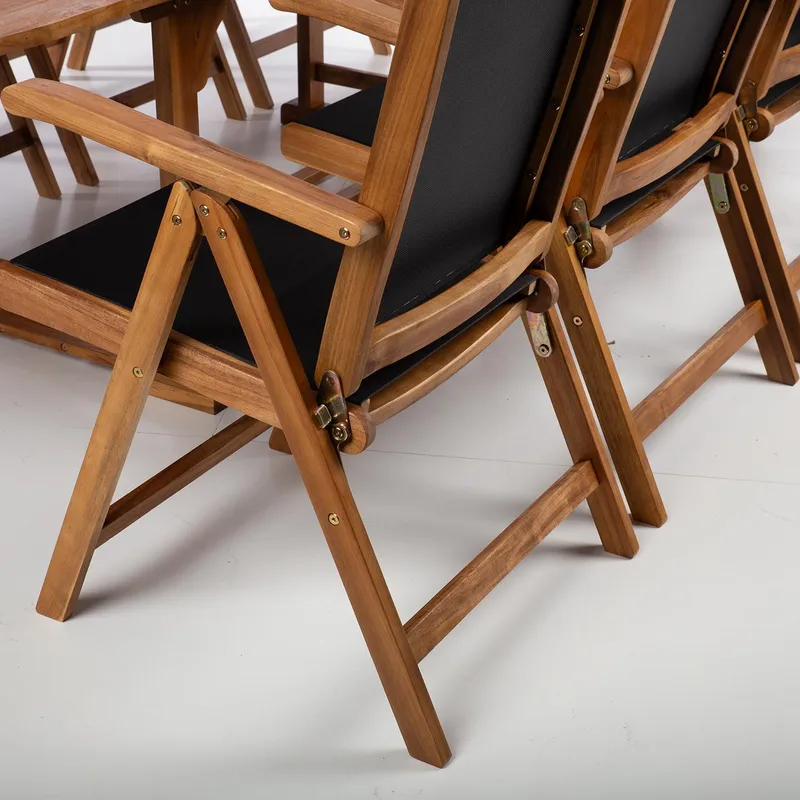 Hagemøbelsett HOME4YOU Fabiola bord og 8 stoler - Brun - Hagemøbler - Hagegruppe - Spisegrupper hage