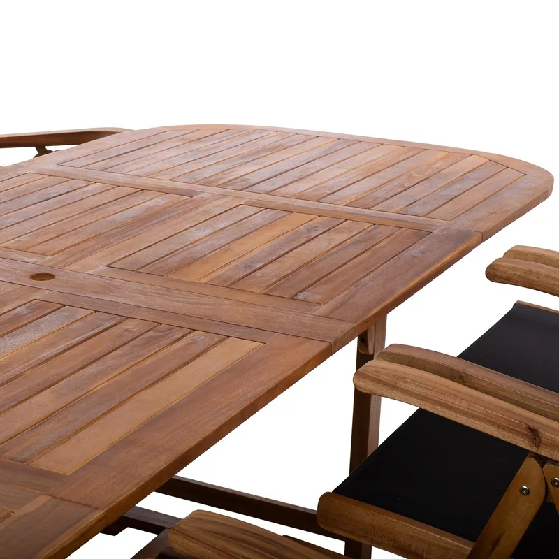 Hagemøbelsett HOME4YOU Fabiola bord og 8 stoler - Brun - Hagemøbler - Hagegruppe - Spisegrupper hage