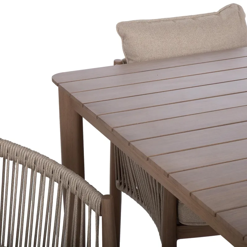 Hagemøbelsett HOME4YOU Medina bord og 4 stoler beige - Beige - Hagemøbler - Hagegruppe - Spisegrupper hage