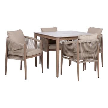 Hagemøbelsett HOME4YOU Medina bord og 4 stoler beige - Beige - Hagemøbler - Hagegruppe - Spisegrupper hage