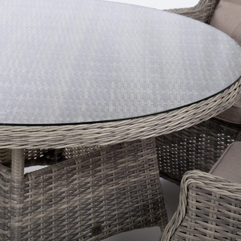 Hagemøbelsett HOME4YOU Trento bord og 4 stoler - lysegrå - Hagemøbler - Hagegruppe - Spisegrupper hage