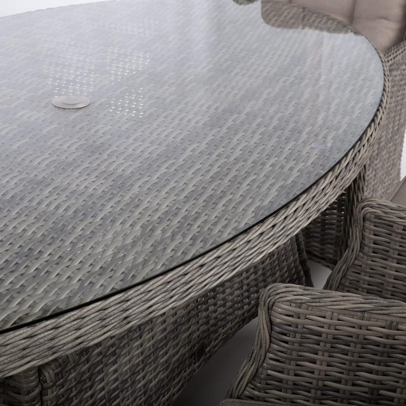 Hagemøbelsett HOME4YOU Trento bord og 6 stoler - lysegrå - Hagemøbler - Hagegruppe - Spisegrupper hage