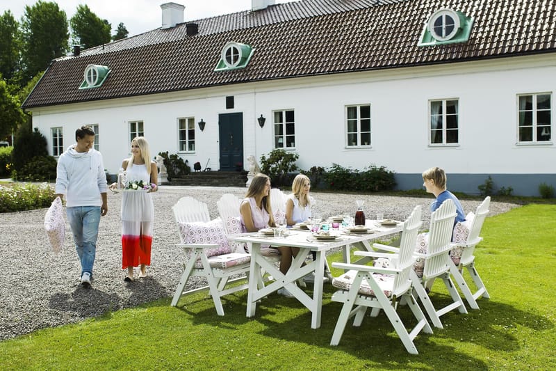 Hillerstorp Bullerö Spisegruppe 90x200 + 6 Posisjonsstoler - Hvit - Spisegrupper hage