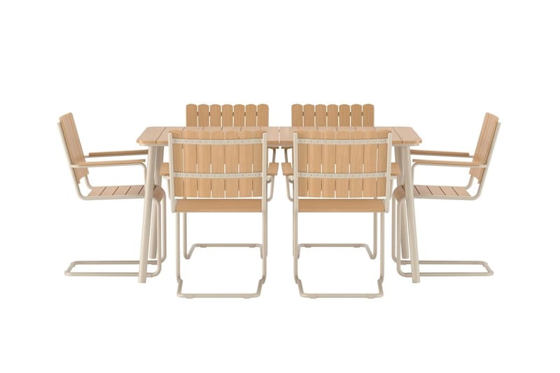 Holmsund spisegruppe med 6 stoler utendørs - Natur - Hagemøbler - Hagegruppe - Spisegrupper hage