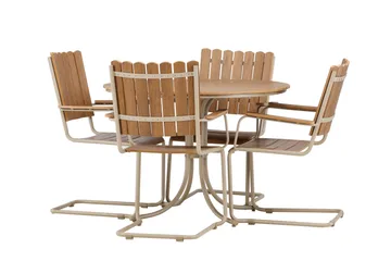 Holmsund Spisegruppe Utendørs 4-seter - Beige - Hagemøbler - Hagegruppe - Spisegrupper hage