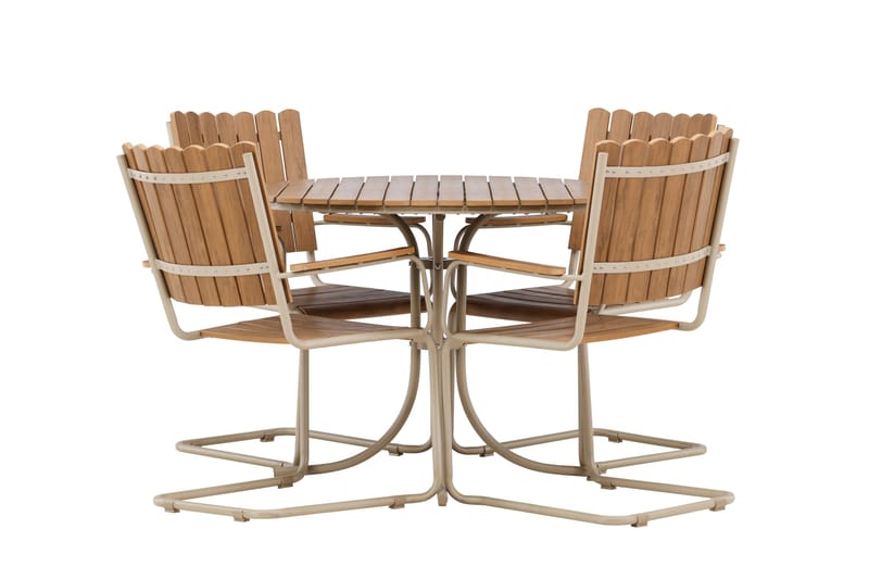 Holmsund Spisegruppe Utendørs 4-seter - Beige - Hagemøbler - Hagegruppe - Spisegrupper hage