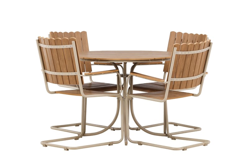 Holmsund Spisegruppe Utendørs 4-seter - Beige - Hagemøbler - Hagegruppe - Spisegrupper hage