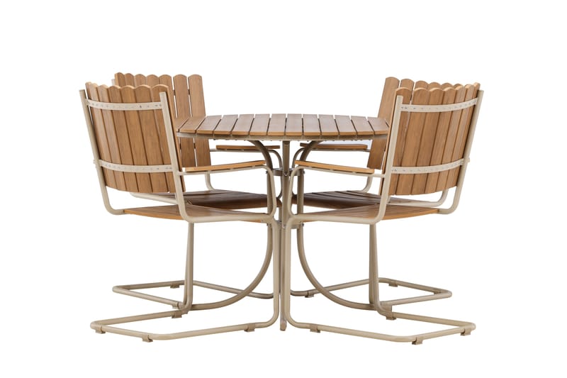 Holmsund Spisegruppe Utendørs 4-seter - Beige - Hagemøbler - Hagegruppe - Spisegrupper hage
