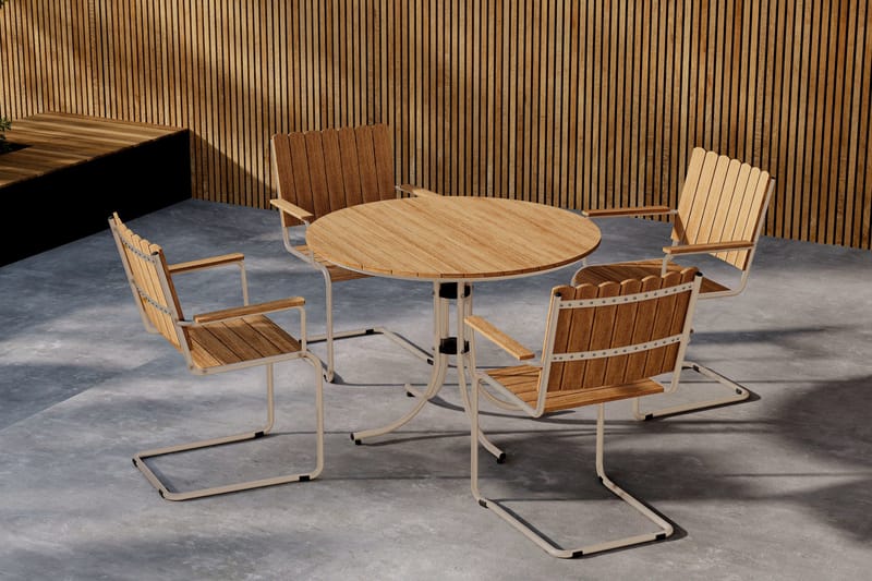 Holmsund Spisegruppe Utendørs 4-seter - Beige - Hagemøbler - Hagegruppe - Spisegrupper hage