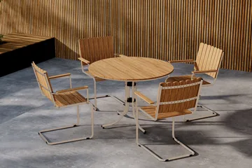 Holmsund Spisegruppe Utendørs 4-seter - Beige - Hagemøbler - Hagegruppe - Spisegrupper hage