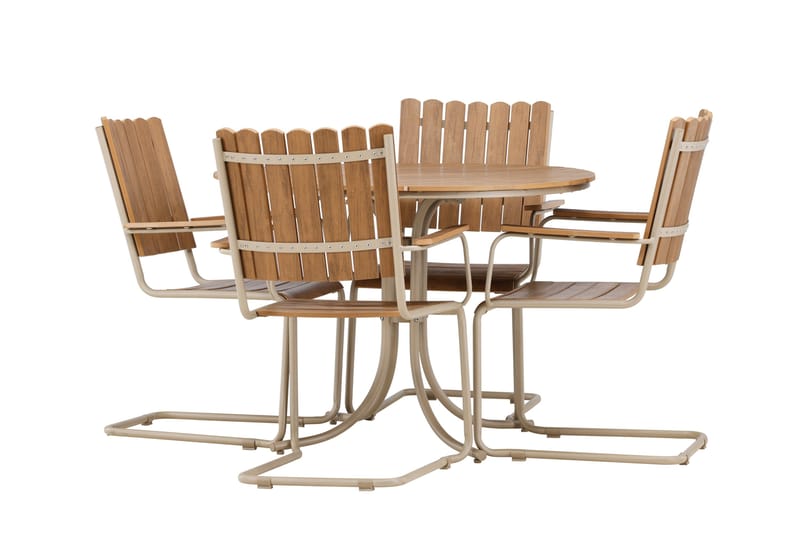 Holmsund Spisegruppe Utendørs 4-seter - Beige - Hagemøbler - Hagegruppe - Spisegrupper hage