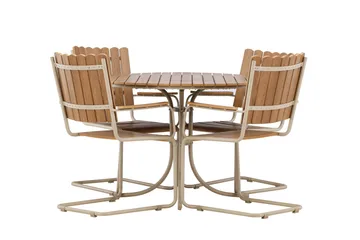 Holmsund Spisegruppe Utendørs 4-seter - Beige - Hagemøbler - Hagegruppe - Spisegrupper hage