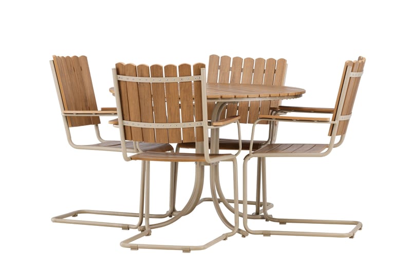 Holmsund Spisegruppe Utendørs 4-seter - Beige - Hagemøbler - Hagegruppe - Spisegrupper hage