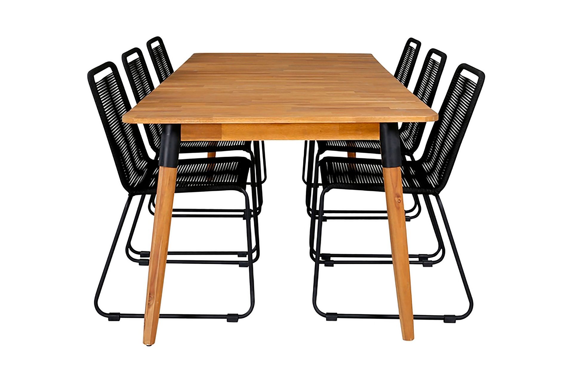 Julian Spisegruppe 210cm+6 Lindos Stablebare Stoler - Brun/Hvit