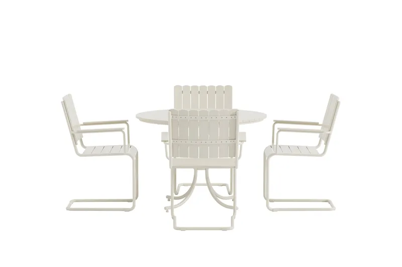 Kullaberg Spisegruppe Utendørs - Hvit - Hagemøbler - Hagegruppe - Spisegrupper hage