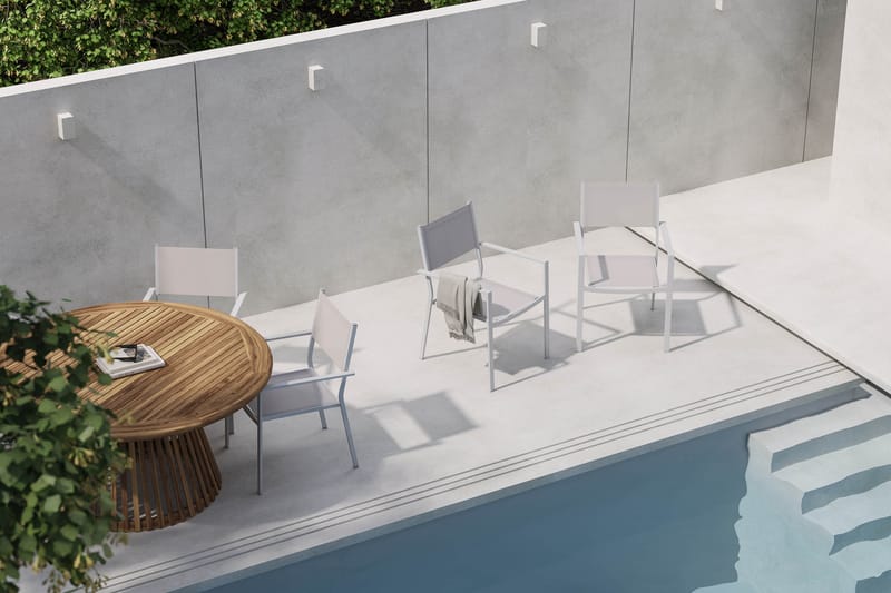Lakenview Rundt Spisebord 150 cm med 6 Las Vegas Armstoler - Natur - Hagemøbler - Hagegruppe - Spisegrupper hage